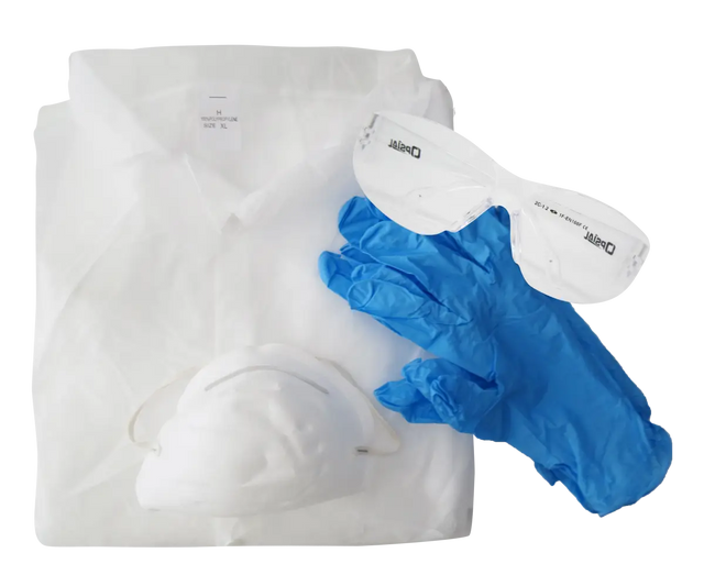 L'équipement de laboratoire (masque, gants, blouse, lunettes)