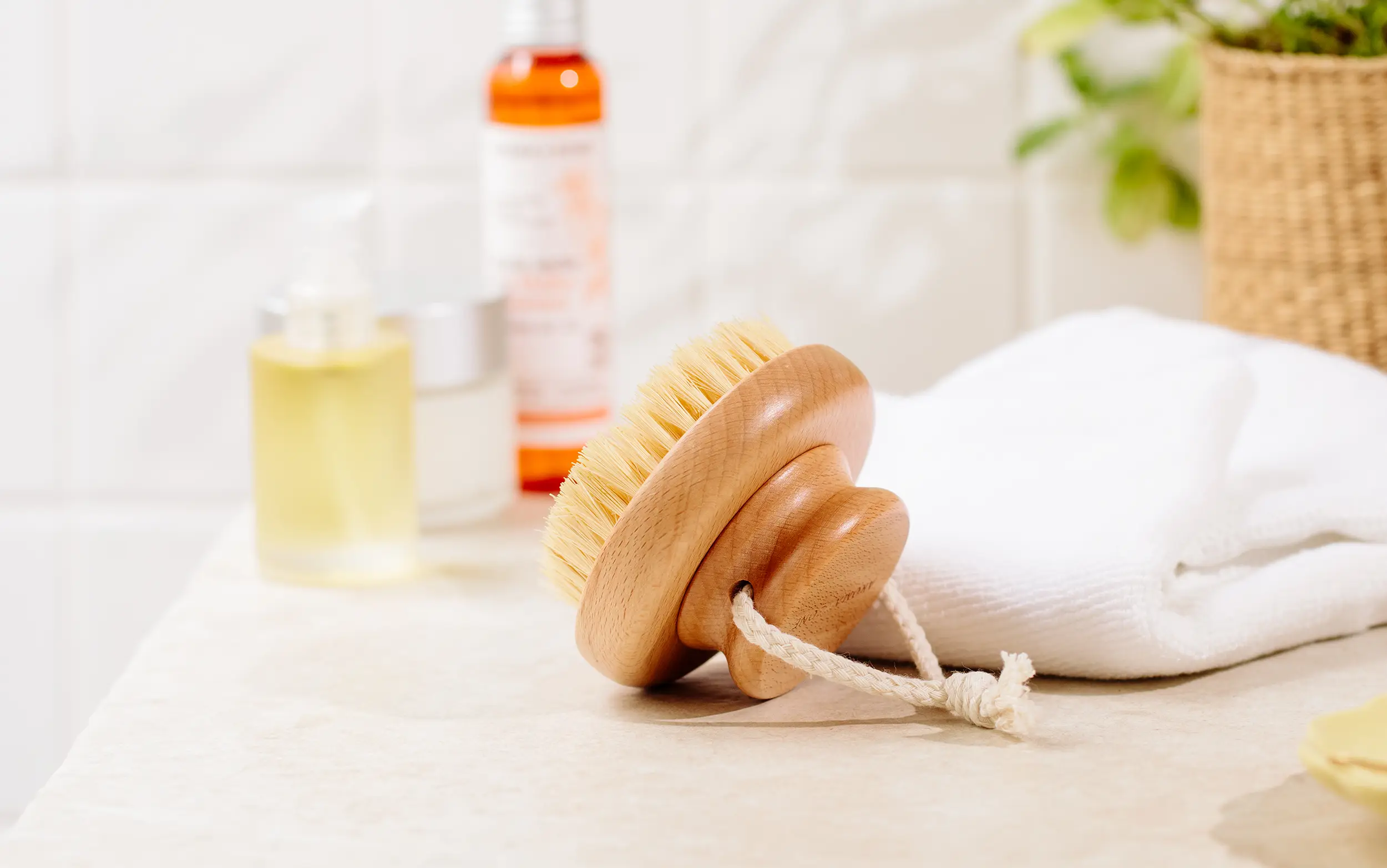 Brosse Drainage Lymphatique Stephanie Franck - Dry Brushing Fibres Naturelles - Made In Germany