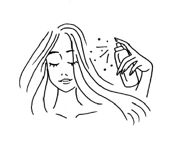 Démêlez vos cheveux gras sans apporter de corps gras grâce à un vinaigre de rinçage ou à l'aide d'une brume aqueuse.