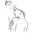 Appliquez le gel douche sur une peau mouillée