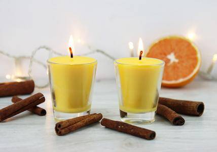 Recette Bougie de Noël maison Cannelle Orange 