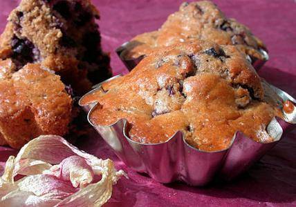 Recette Muffins aux myrtilles et à l'huile essentielle de Géranium