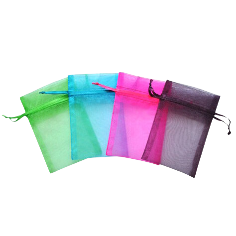 Sachets colorés en organza (lot de 4)