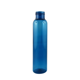 Flacon transparent PET recyclé bleu turquoise 100 ml - 24/410 - sans bouchage