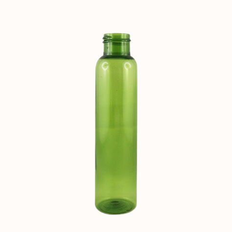 Flacon transparent PET recyclé vert anis 100 ml - 24/410 - sans bouchage