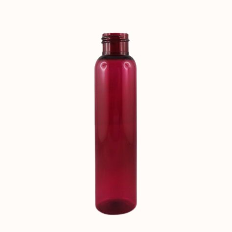 Flacon transparent PET recyclé rose framboise 100 ml - 24/410 - sans bouchage