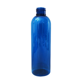 Flacon transparent PET recyclé bleu turquoise 200 ml - 24/410 - sans bouchage