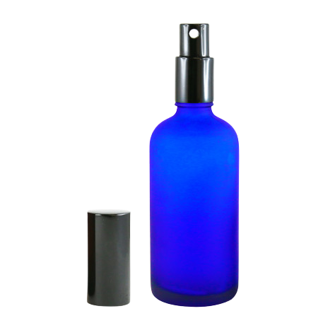 Flacon spray en verre bleu dépoli 100mL AromaZone