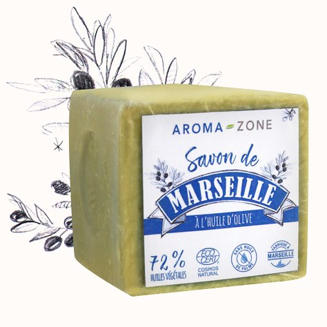 Savon de Marseille sans palme en cube 300 g