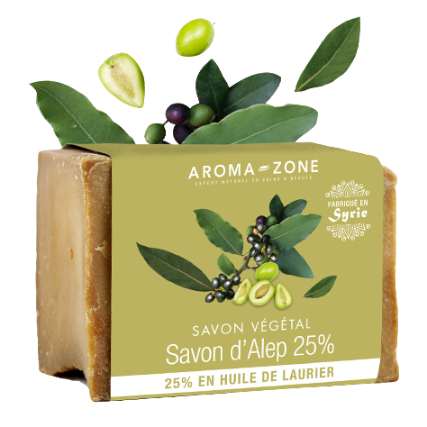 Savon d'Alep à 25 d'huile de baies de Laurier AromaZone