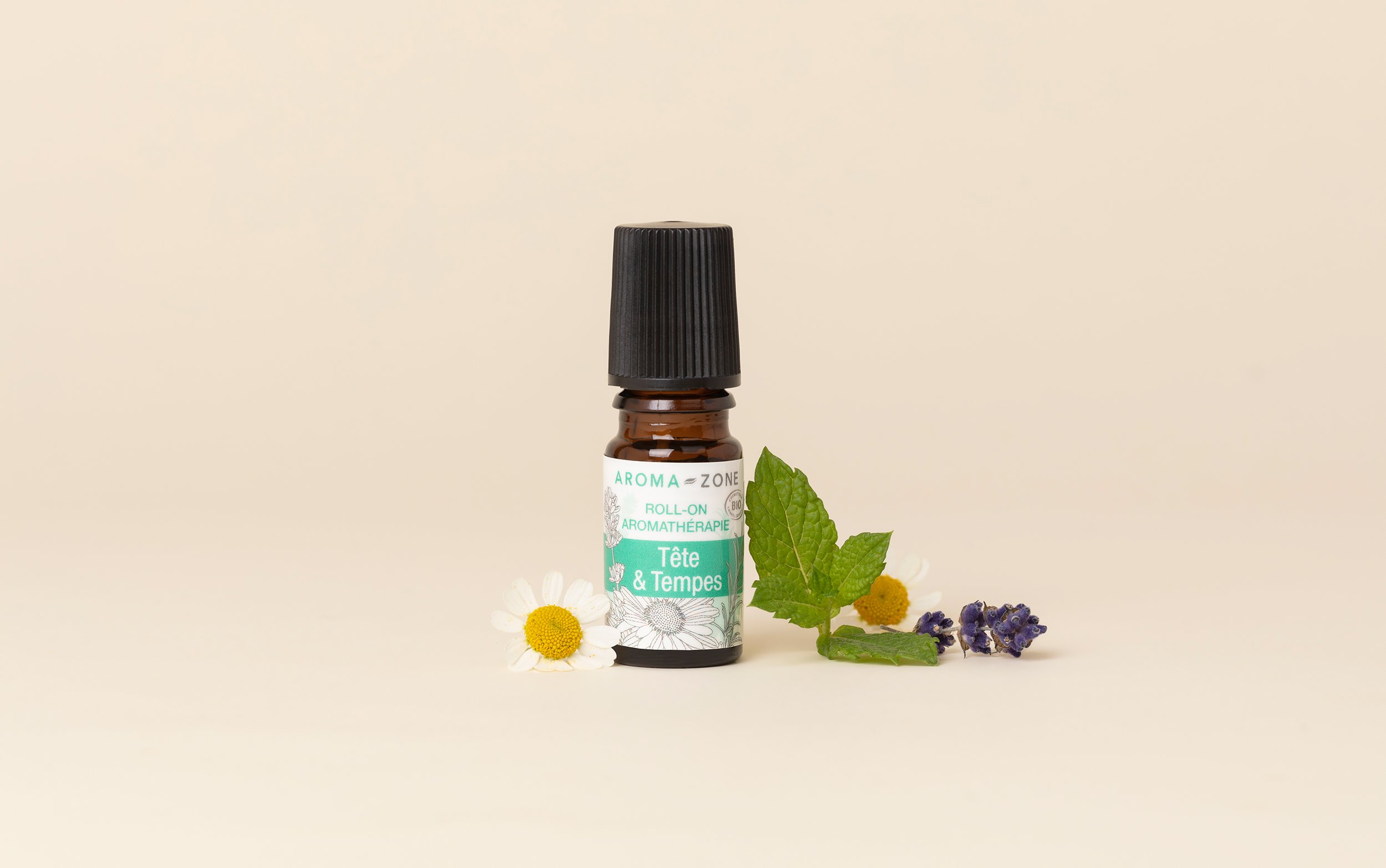 Roll-on aux huiles essentielles - maux de tête - migraine - Aroma-Zone