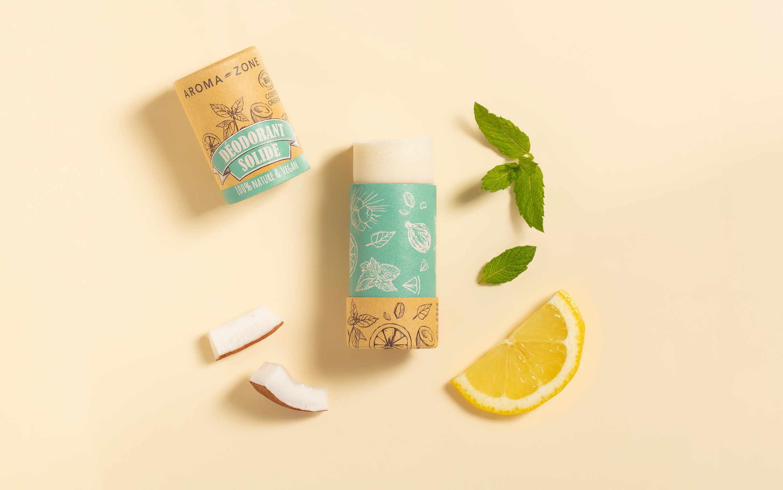 Déodorant solide BIO au Palmarosa 100 origine naturelle AromaZone