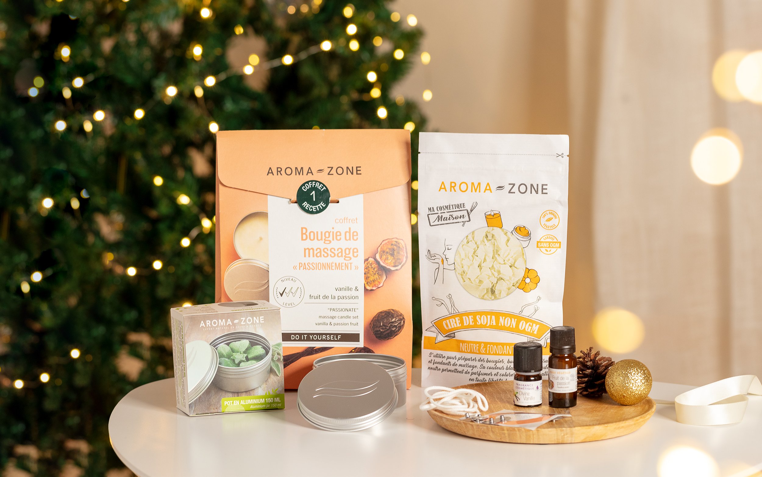 Coffret cosmétique maison Bougie de massage “passionnément” vanille