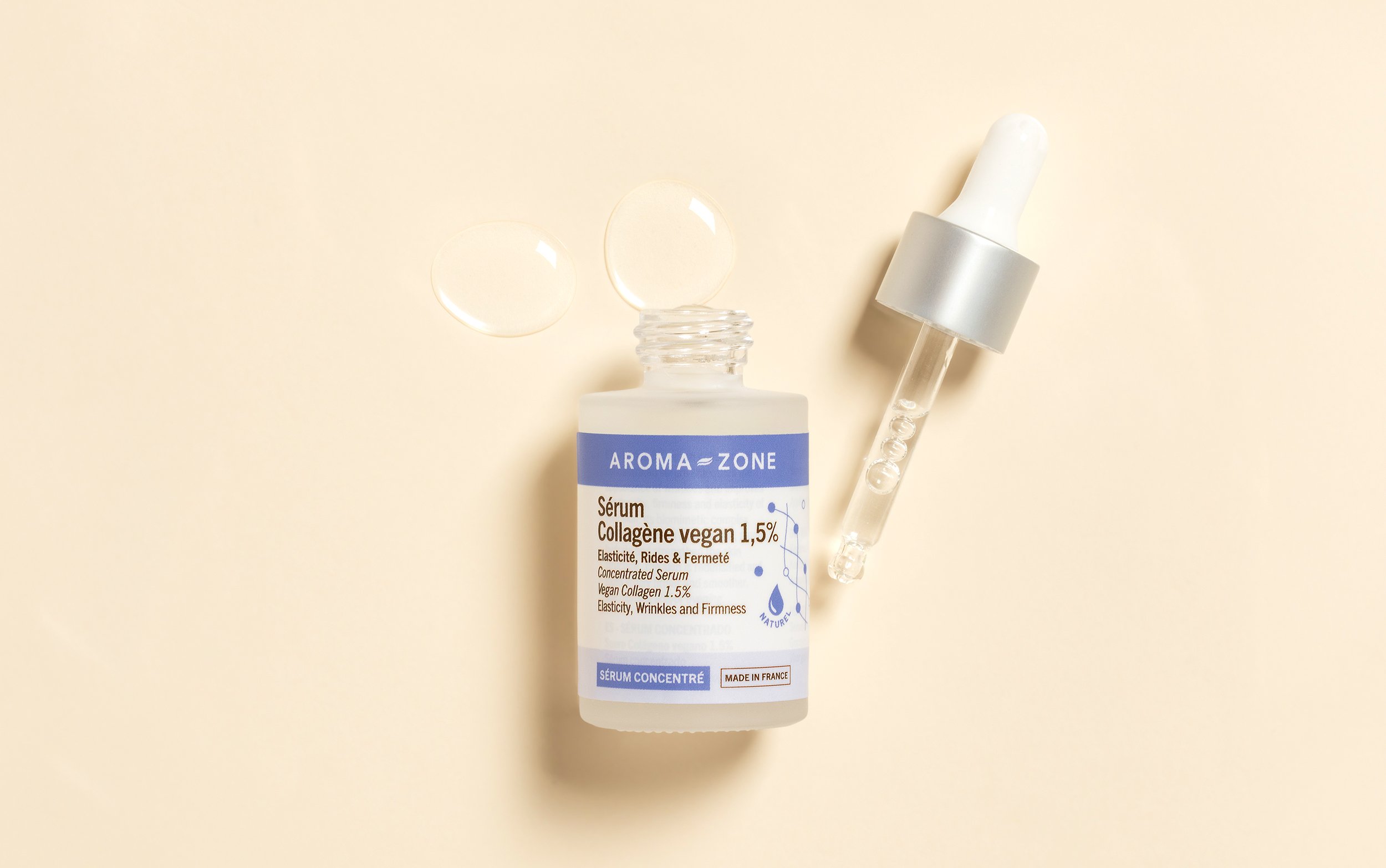 Sérum Concentré Collagène Vegan 1,5% Aroma-zone - 30ml - Anti-âge Et Anti-imperfections