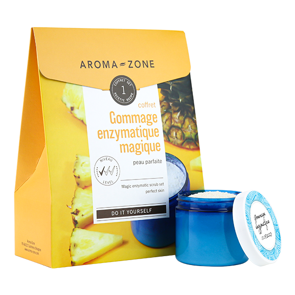 Coffret cosmétique maison Gommage enzymatique peau parfaite AromaZone