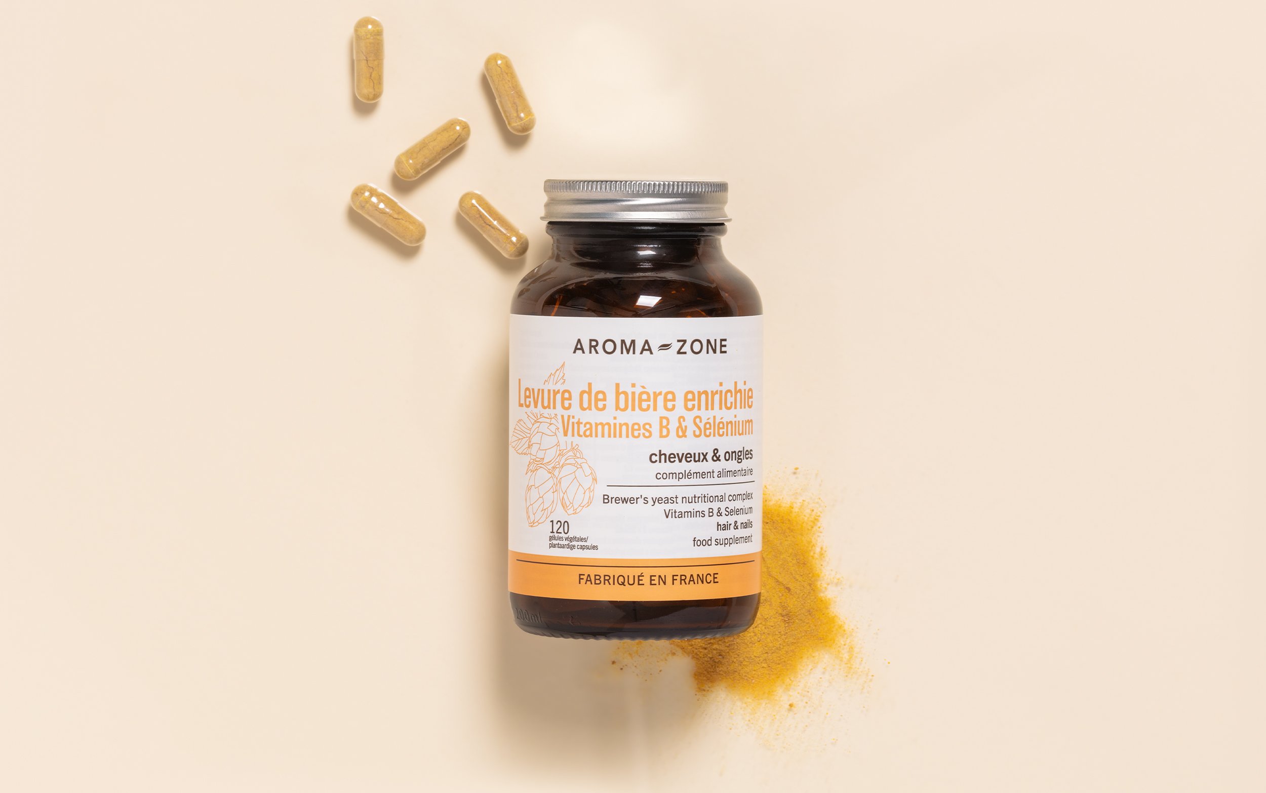 Levure de bière enrichie 120 gélules - Complément alimentaire