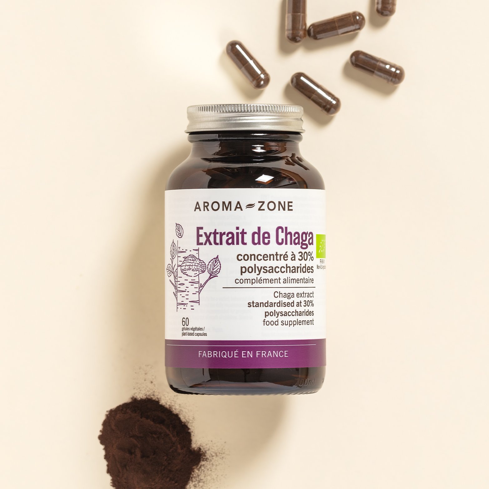 Estratto di Chaga BIO - 60 capsule - Integratore alimentare