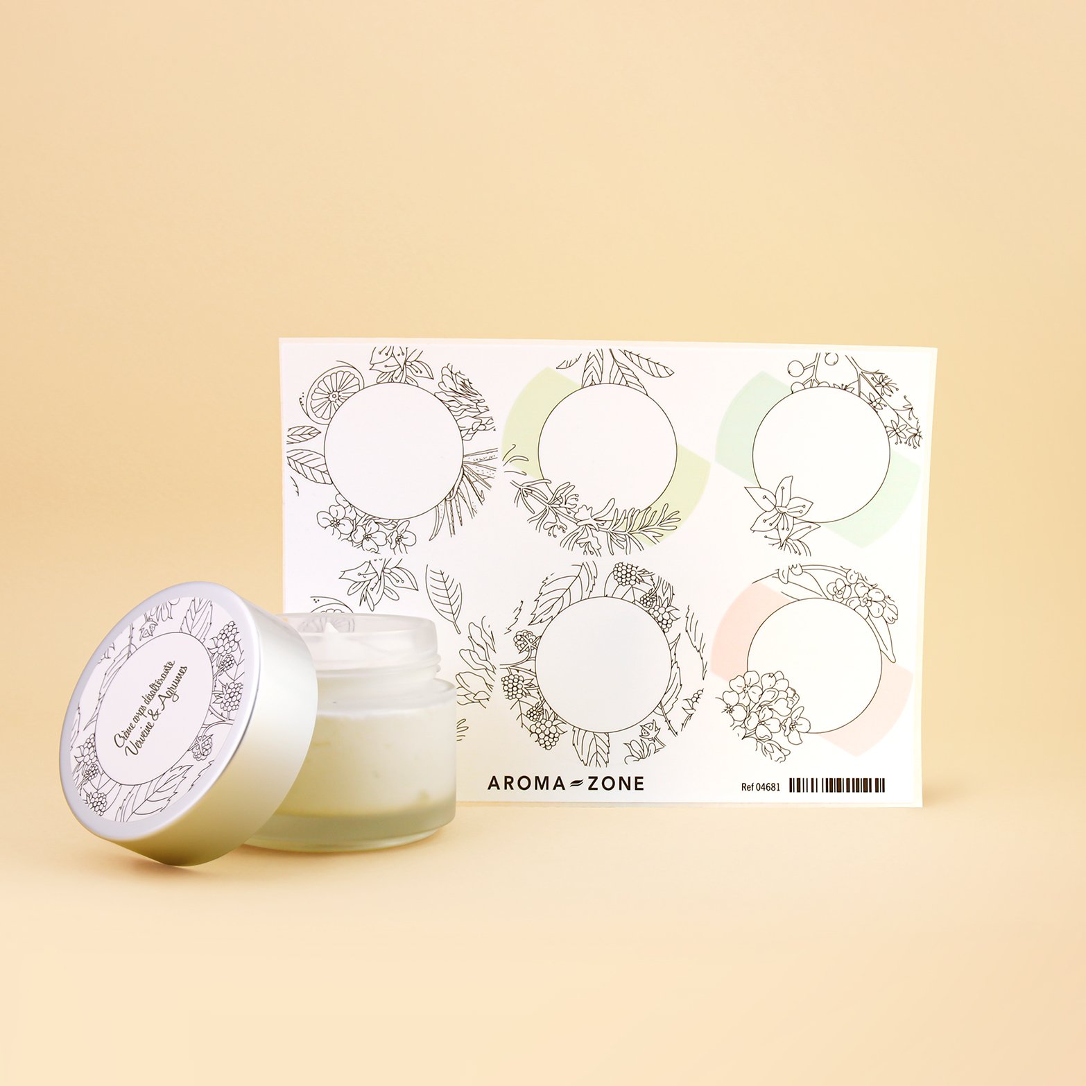 Etiquettes vierges grand format rond 6 cm (lot de 6)