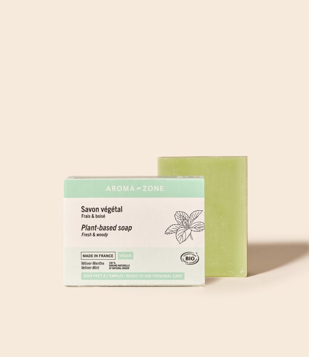Savon artisanal Vétiver - Menthe - végétal & SAF