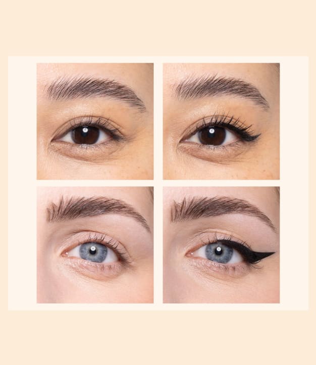 Avant après d'utilisation d'eye liner