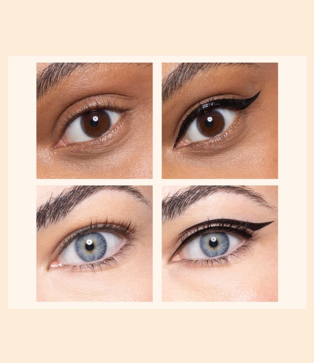 Avant après d'utilisation d'eye liner