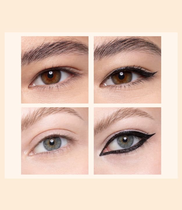 Avant après d'utilisation d'eye liner