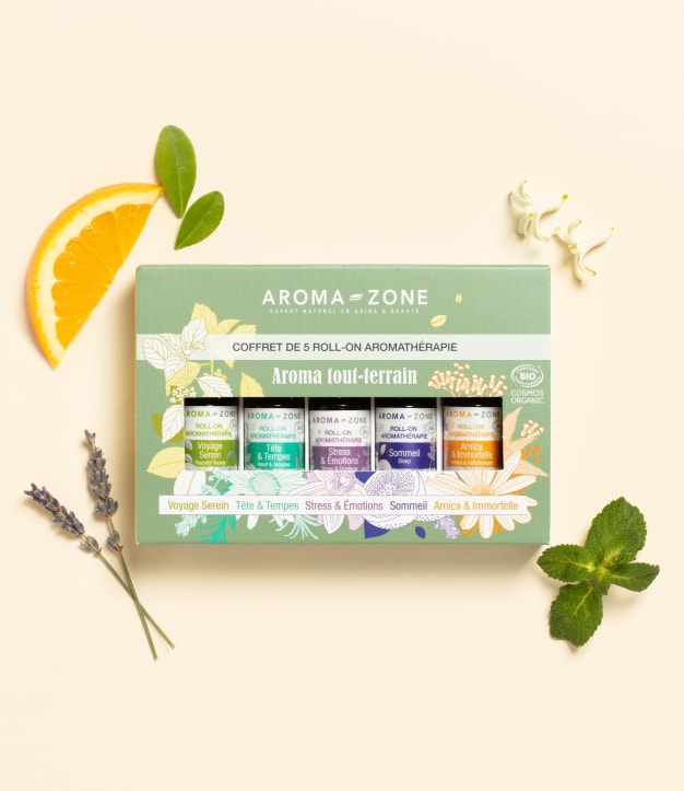 Coffret roll-on d'aromathérapie Coffret 5 roll-on BIO : Aroma tout-terrain
