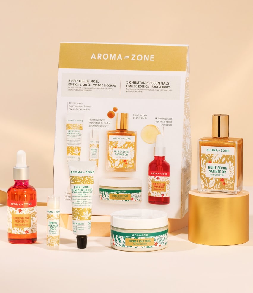 Coffret Beauté Naturelle 5 Pépites de Noël - Aroma Zone