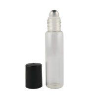 Flacone roll-on 15 ml in vetro trasparente con sfera in acciaio