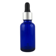 Flacon DIN18 compte-goutte en verre bleu 30ml