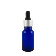 Flacon DIN18 compte-goutte en verre bleu 15ml