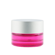 Vasetto in vetro rosa 5 ml coperchio argento opaco