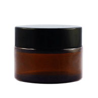 Vasetto in vetro ambrato 30 ml coperchio nero