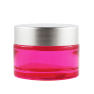 Vasetto in vetro rosa 30 ml coperchio argento opaco