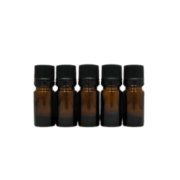 Flacons DIN18 en verre ambré 5 ml avec codigouttes (lot de 5)