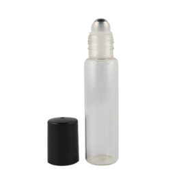 Flacone roll-on 15 ml in vetro trasparente con sfera in acciaio