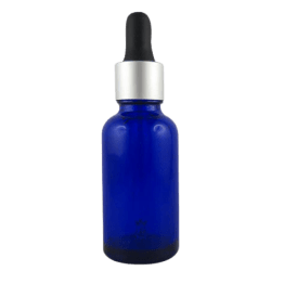 Flacon DIN18 compte-goutte en verre bleu 30ml