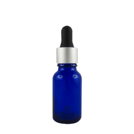 Flacon DIN18 compte-goutte en verre bleu 15ml