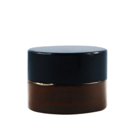 Vasetto in vetro ambrato 5 ml coperchio nero