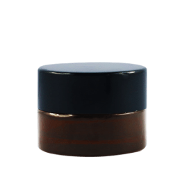 Pot verre ambré 5 ml avec capot noir