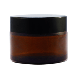 Vasetto in vetro ambrato 50 ml coperchio nero