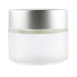 Vasetto in vetro smerigliato 100 ml coperchio argento opaco