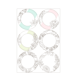 Etiquettes vierges grand format rond 6 cm (lot de 6)