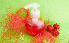 Gel douche "je t'aime" à la fraise