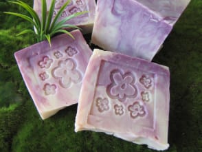 Pain de savon marbré pink flower