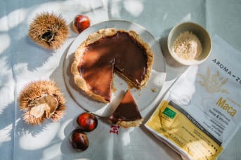 Tartelette à la Châtaigne, Chocolat Noir et Maca : un déssert gourmand qui soutient l’énérgie