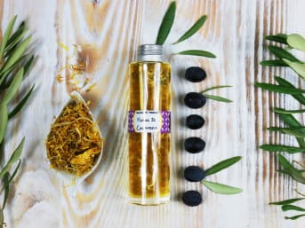 Olio per massaggio riconfortante Fiori di Calendula BIO