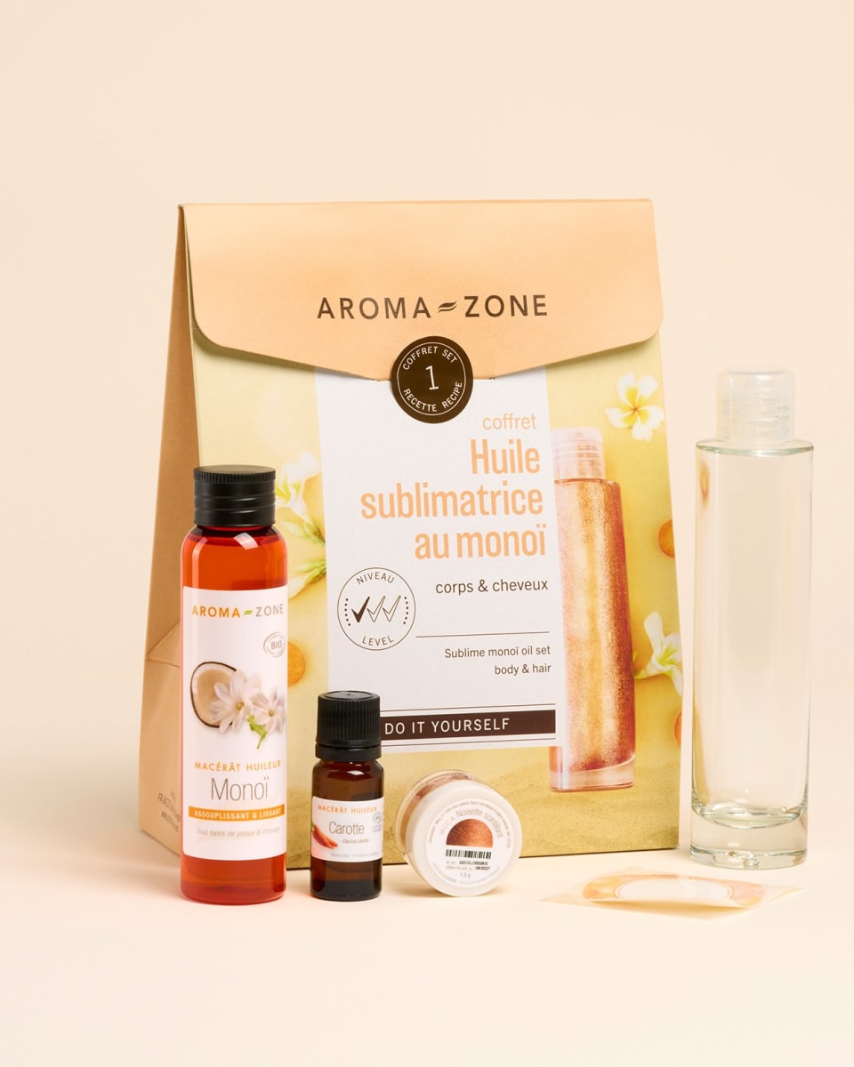 Kit cosmétique maison Huile sublimatrice au Monoï