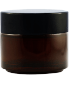 Pot verre ambré 100 ml avec capot noir