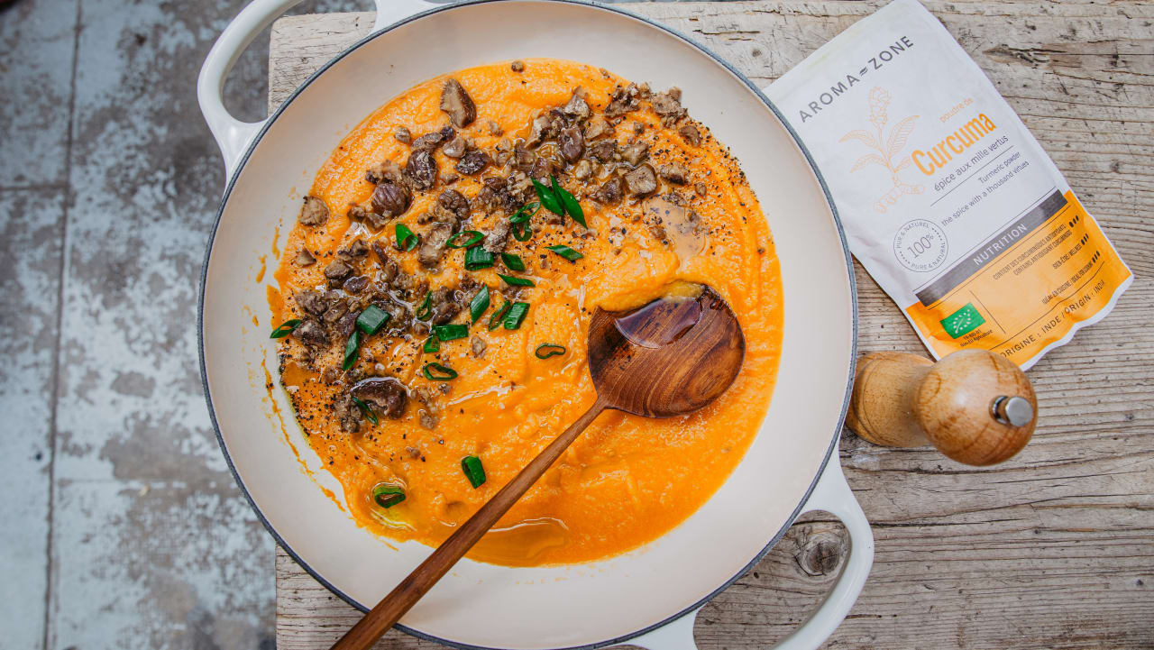 Soupe de Potiron et Châtaignes : douceur automnale et bienfaits pour la peau 
